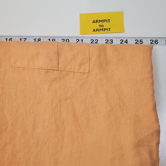 Andrew Marc New York 100% Linen Button Down Shirt Womens XL Orange Top QQ08 - Picture 6 of 8